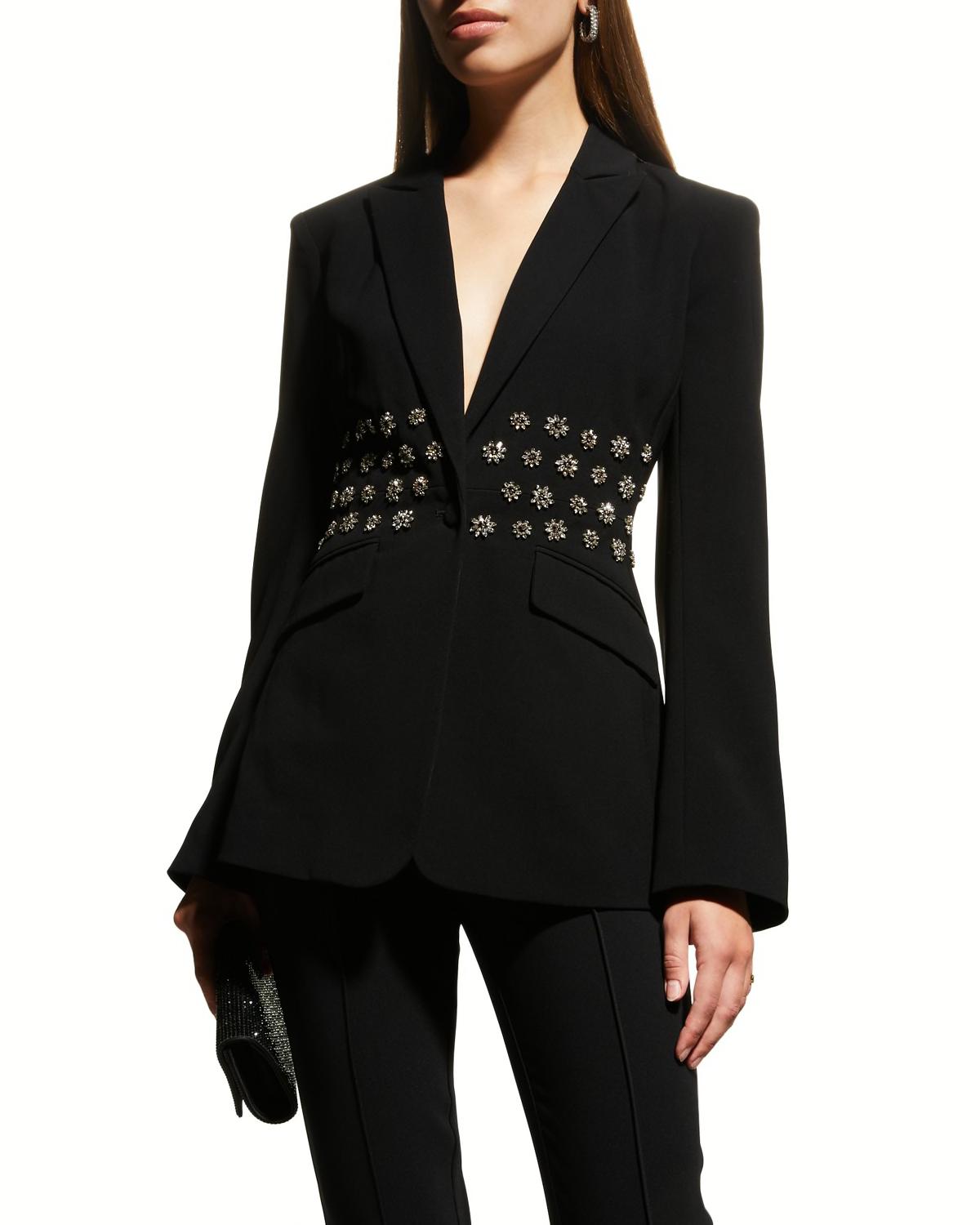 Loisa Crepe Crystal Embellished Blazer By Cinq A Sept Jellibeans