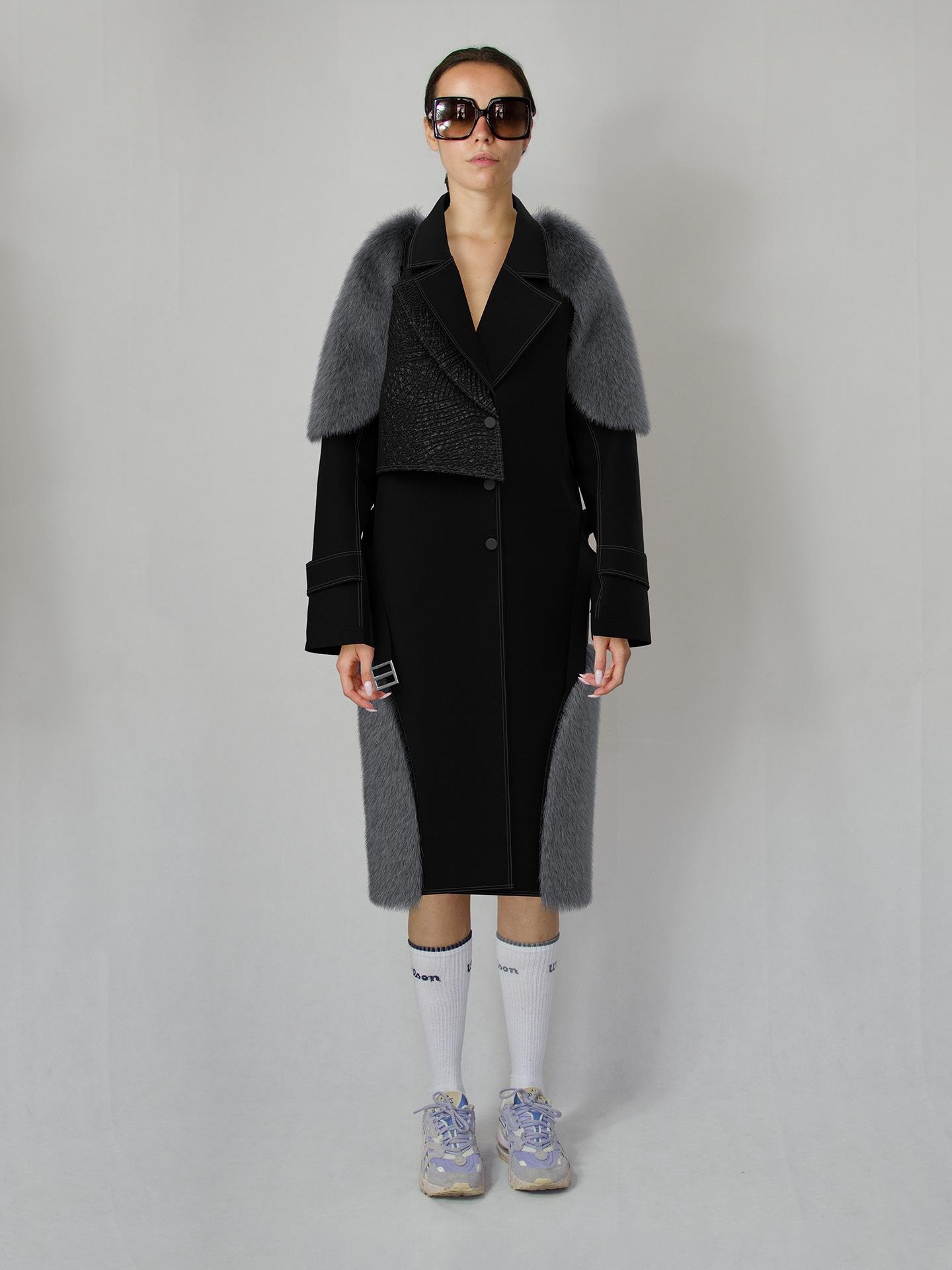 Black Fur Coat by 0 COLLECTIVE