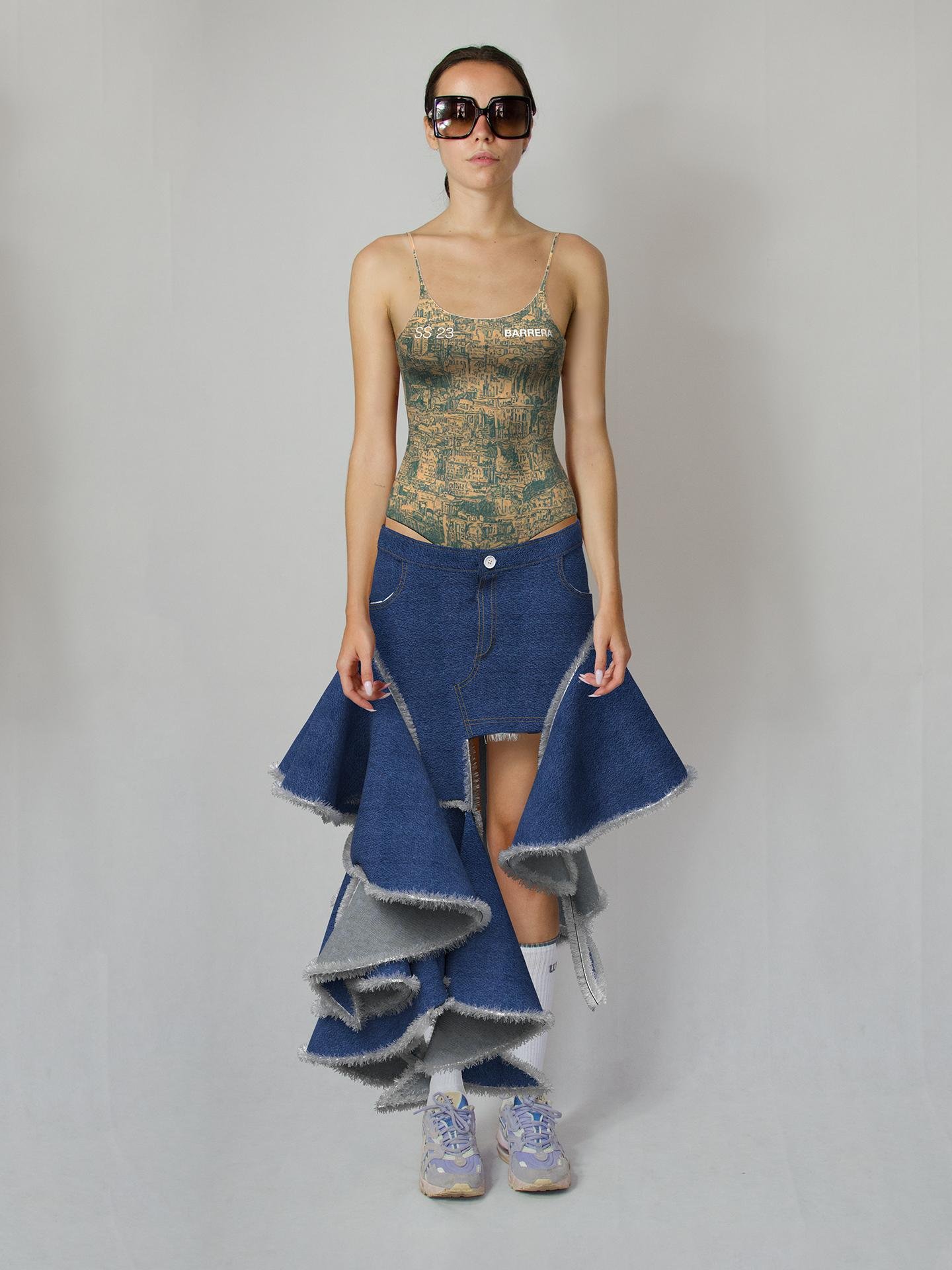 Denim Skirt by 0 COLLECTIVE