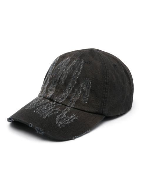 Crisis distressed-logo cap by 032C