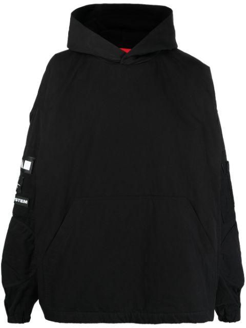 Stronger multiple-patch cotton hoodie by 032C