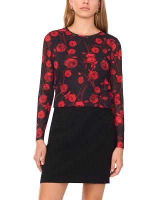 Floral Mesh Long Sleeve Top by 1.STATE
