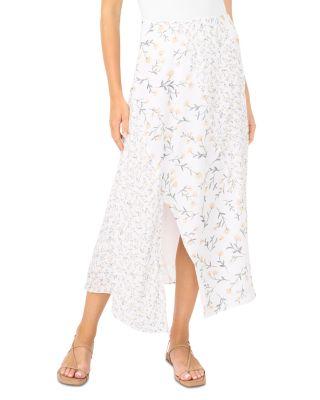 Mixed Print Asymmetric Skirt by 1.STATE