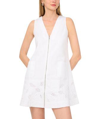 V Neck Embroidered Mini Dress by 1.STATE