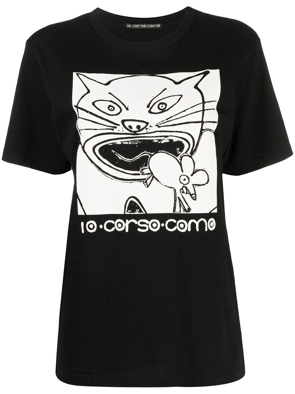 cat-print cotton T-shirt by 10 CORSO COMO