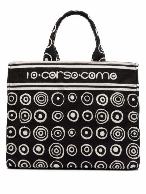 graphic-print canvas tote by 10 CORSO COMO
