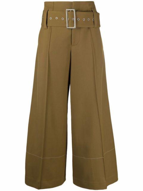 high-waist belted wide-leg trousers by 10 CORSO COMO
