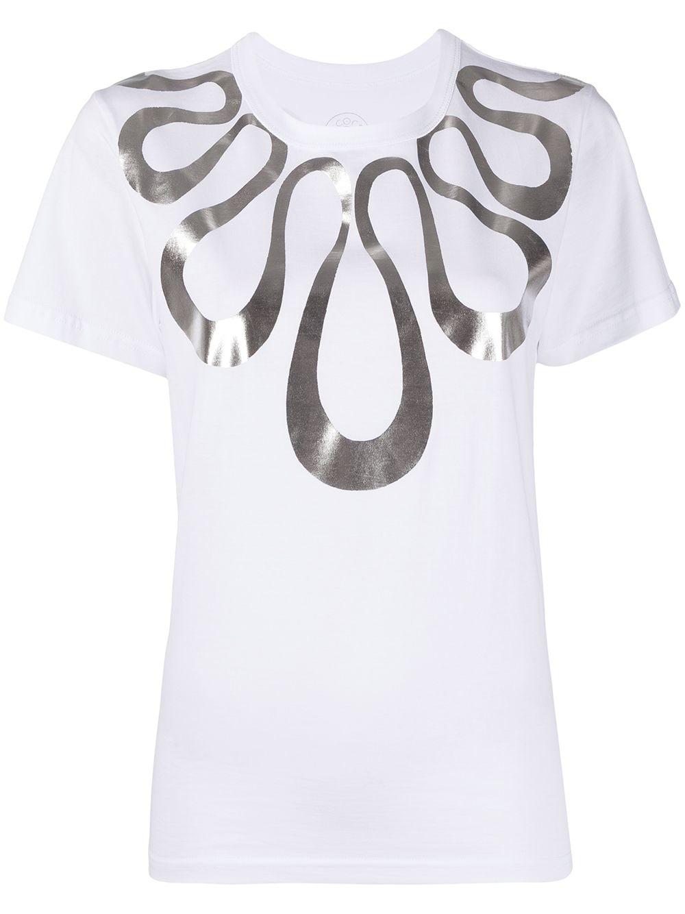 metallic graphic-print T-shirt by 10 CORSO COMO