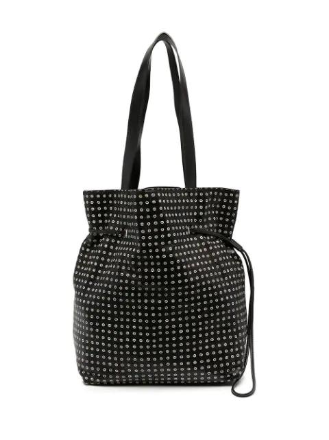 spot print leather bucket shoulder bag by 10 CORSO COMO