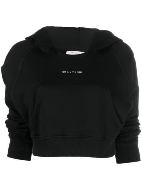 cropped logo-print detail hoodie by 1017 ALYX 9SM