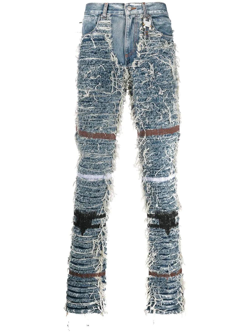 distressed frayed straight-leg jeans by 1017 ALYX 9SM