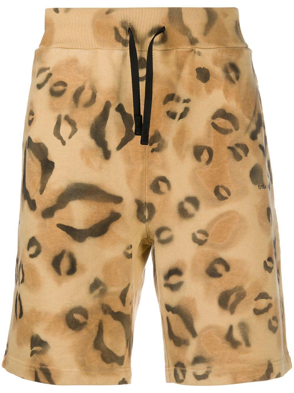 leopard-print cotton track shorts by 1017 ALYX 9SM