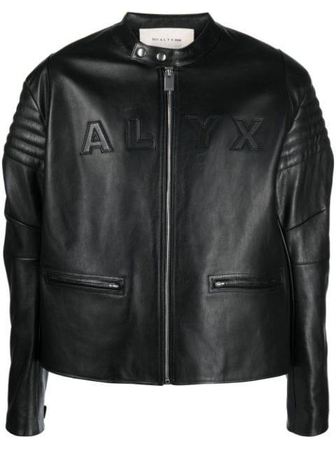logo-embossed leather jacket by 1017 ALYX 9SM