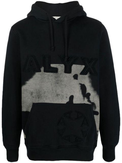 logo-embroidered cow-print hoodie by 1017 ALYX 9SM