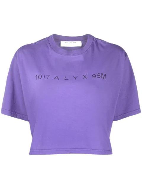 logo-print cropped T-shirt by 1017 ALYX 9SM