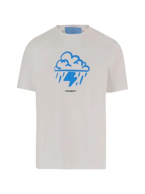 Anxiety graphic-print T-shirt by 11 11 L.U.C.K.