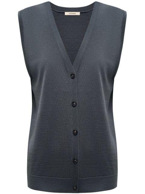 V-neck fine-knit vest by 12 STOREEZ