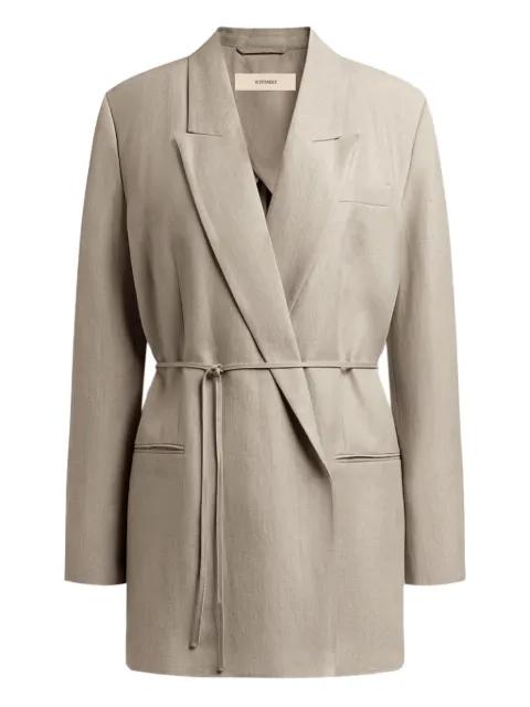 belted cotton blazer by 12 STOREEZ