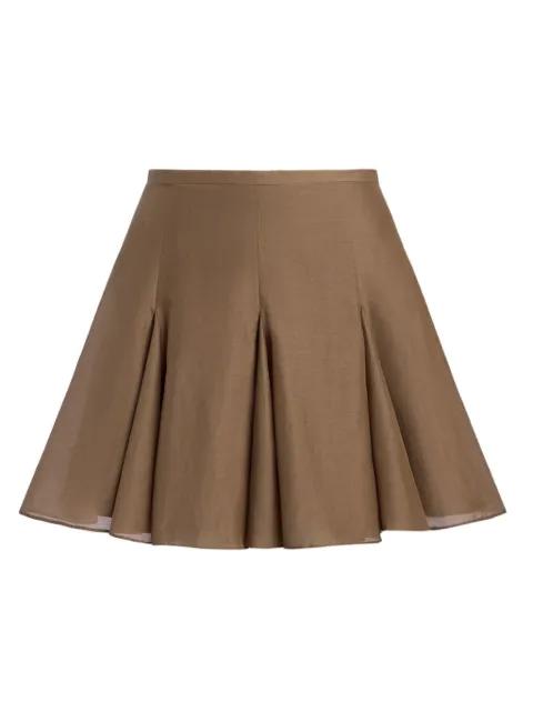 cotton-silk blend mini A-line skirt by 12 STOREEZ