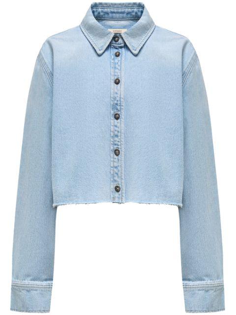 cropped organic-cotton denim shirt by 12 STOREEZ