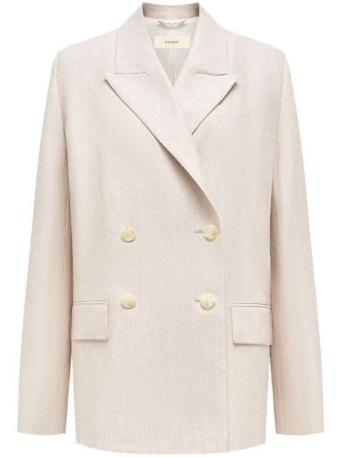 double-breasted linen blazer by 12 STOREEZ
