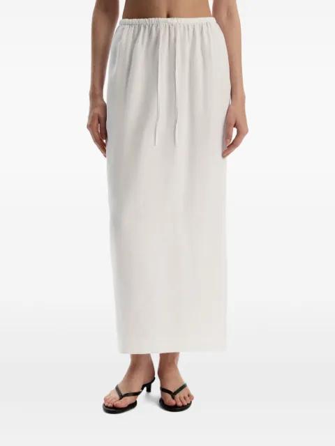 drawstring-waist linen skirt by 12 STOREEZ