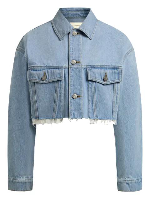 frayed-hem denim jacket by 12 STOREEZ