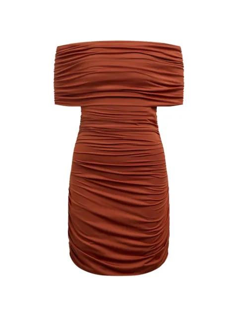 off-the-shoulder ruched mini dress by 12 STOREEZ