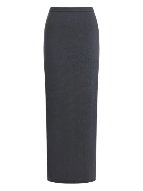 rear-slit wool-cashmere skirt by 12 STOREEZ