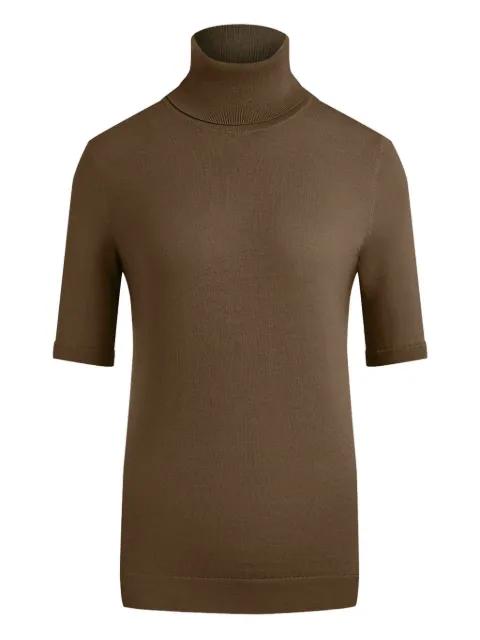 short-sleeve merino turtleneck top by 12 STOREEZ