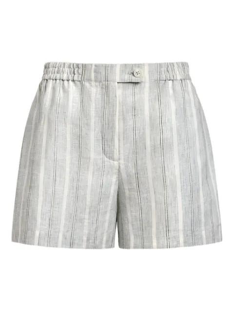 striped linen shorts by 12 STOREEZ
