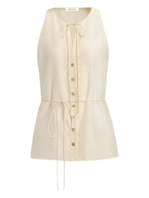 tie-neck buttoned blouse by 12 STOREEZ