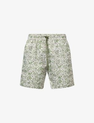 Drawstring Printed Woven Bermuda Shorts by 120% LINO