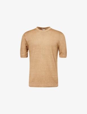 Short-Sleeve Linen Knit T-Shirt by 120% LINO