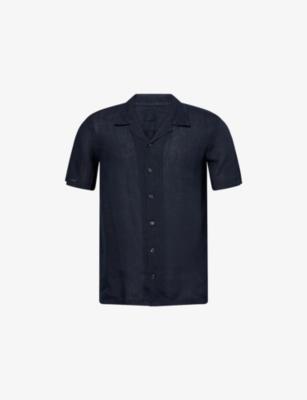 Short-Sleeve Regular-Fit Linen Shirt by 120% LINO