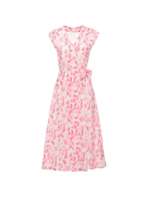 abstract-print wrap dress by 120% LINO