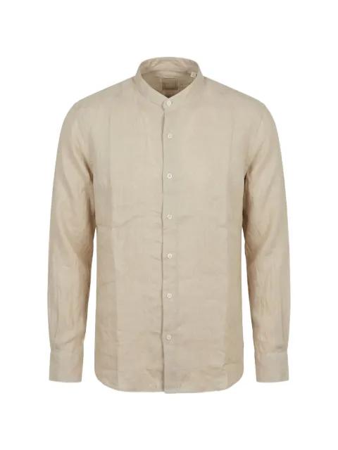 band-collar linen shirt by 120% LINO
