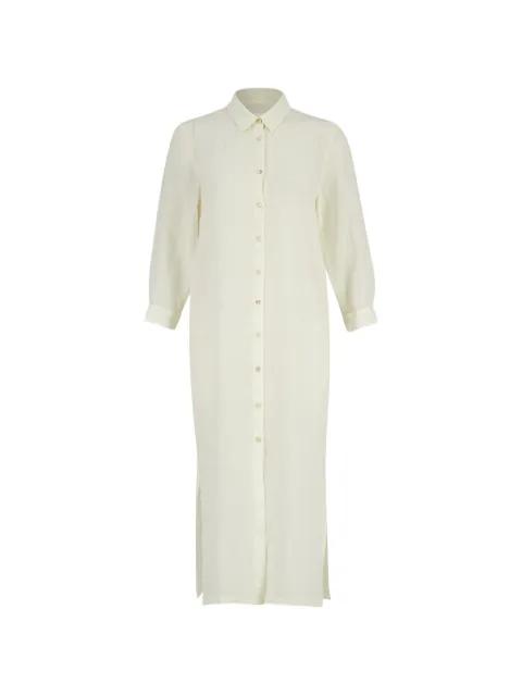 button-down side-slit maxi dress by 120% LINO