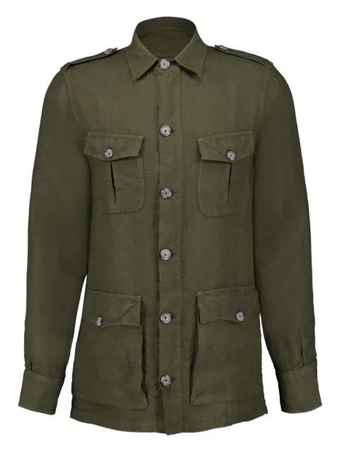 cargo-pockets linen shirt by 120% LINO