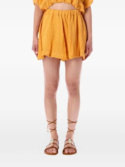 crinkled-finish elasticated-waist shorts by 120% LINO