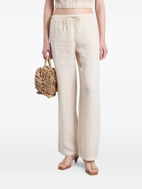 drawstring straight-leg trousers by 120% LINO