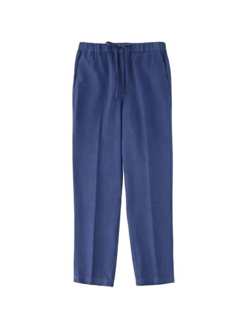 drawstring-waist linen trousers by 120% LINO