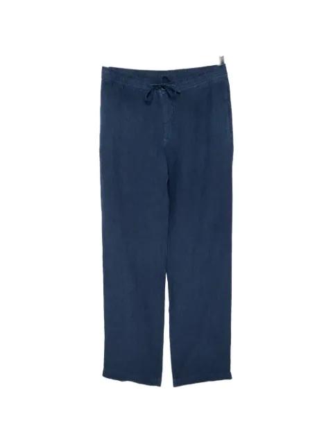 drawstring-waist linen trousers by 120% LINO