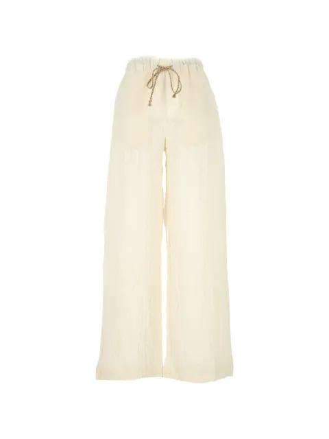 drawstring wide-leg trousers by 120% LINO