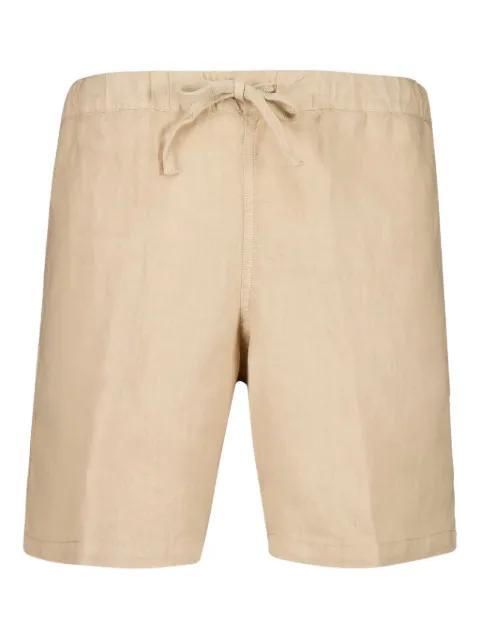 elastic-waistband linen shorts by 120% LINO