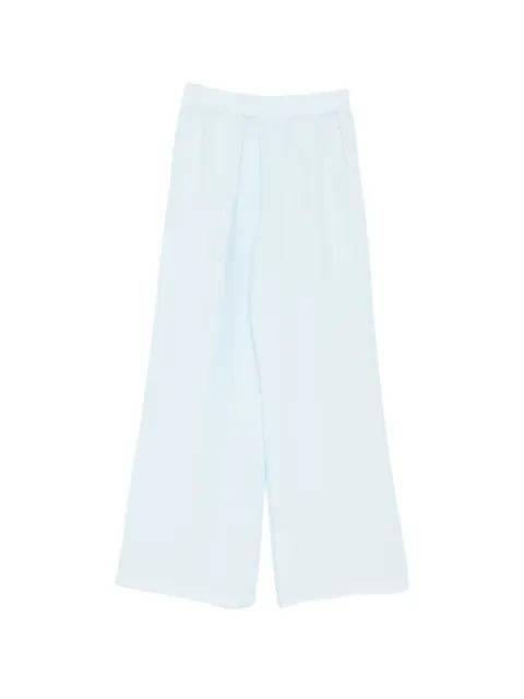 elasticated-waist wide-leg trousers by 120% LINO