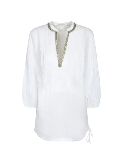 embellished pintuck-detail top by 120% LINO