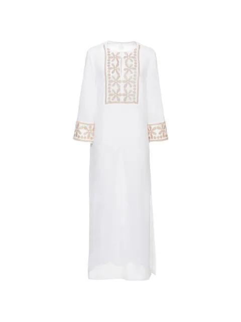 embroidered-panel slit-detail maxi dress by 120% LINO