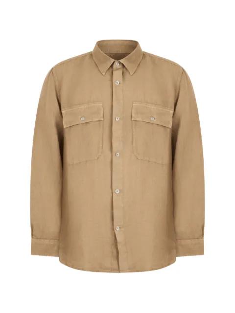 flap-pockets linen shirt by 120% LINO