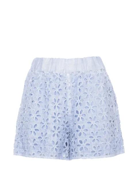 floral-broderie shorts by 120% LINO